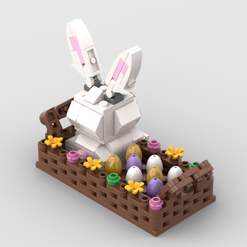 Нетоксичные Moc Пасхальный День Кролик Животные Креативный Кролик Цыпленок Яйца Модель Строительные Блоки Детские Игрушки Для Детей Детские Подарки