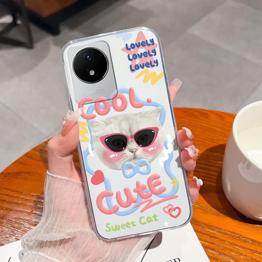 Для Vivo Y02 Y02A Y02S Y10 Y11 Y12 Y12a Y13 Y15 Y15a Y16 Y17 Y19 Прозрачный ТПУ чехол с рисунком океанического кита, противоударная задняя крышка для Vivo, силиконовый чехол для телефона