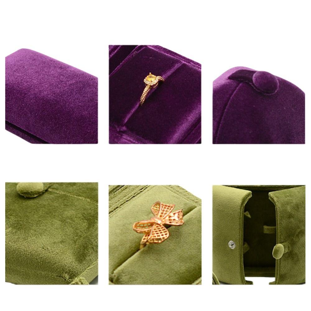 Luxury Velvet Jewelry Box Vintage Necklace Bracelet Case Portable Rings Bearer Box  Jewelry Storage