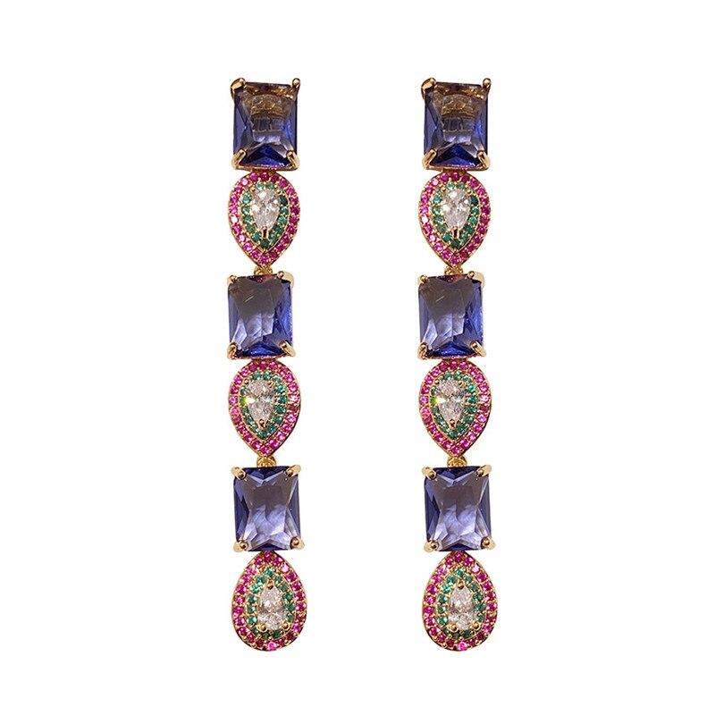 Брендовые ювелирные изделия для женщин, новые модные свадебные серьги с цветами, серебряные иглы, микро-паве, серьги-подвески с кубическим цирконием