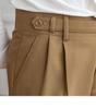 Men's Khaki Business Casual High-Waist Straight-Leg Trousers
