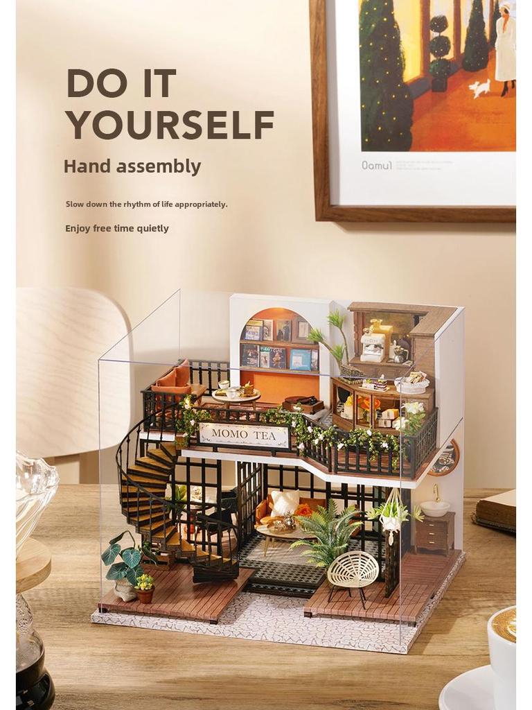 Хижина в джунглях Momocha своими руками: Модель двухэтажной виллы в стиле ретро для девочек