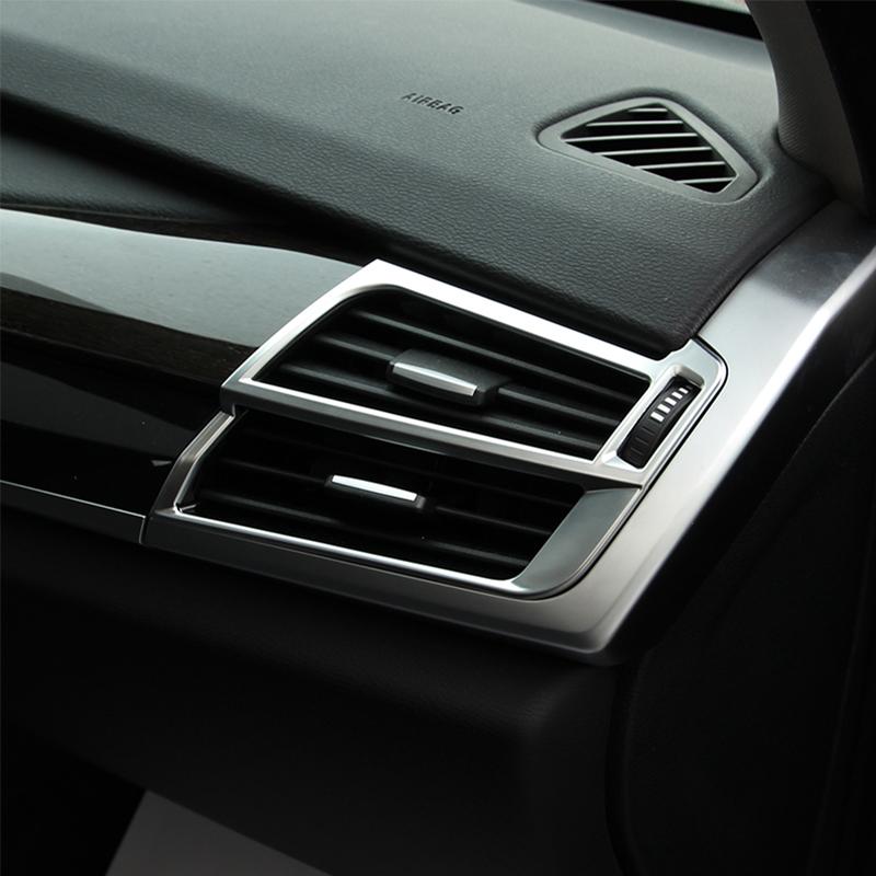 For BMW X5 X6 F16 F15 14-18 2PCS Chrome Interior Dashboard Side Air Condition AC Vent Cover Trim Car Interior