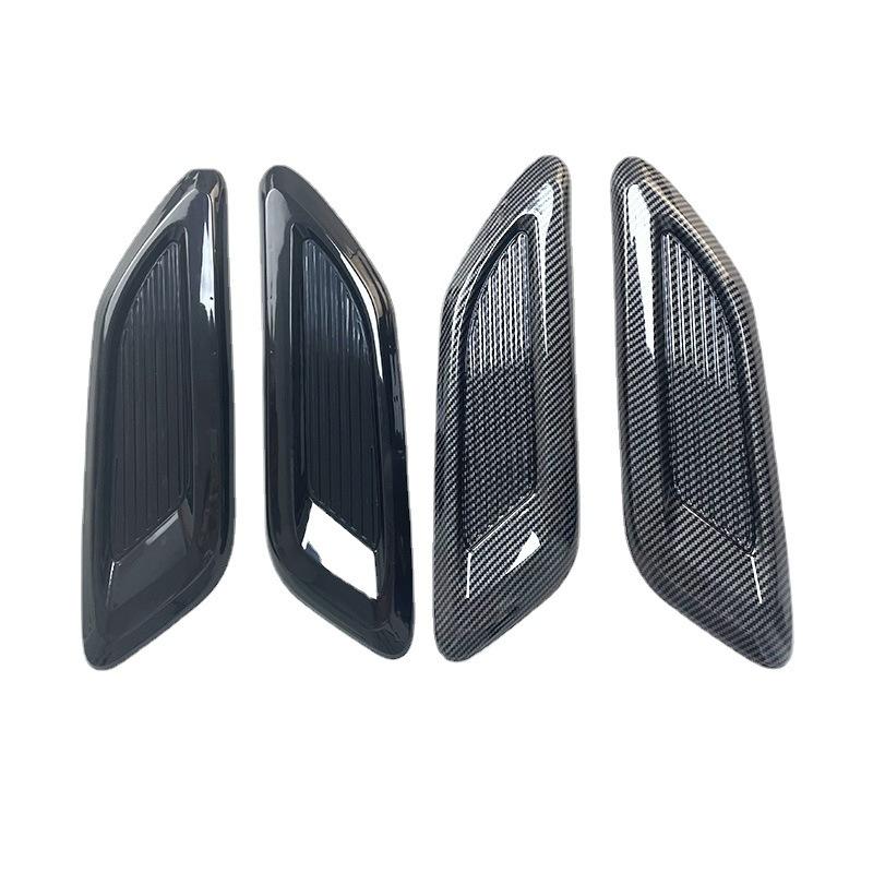 3PCS Universal Car Air Flow Intake Hood Scoop Vent Bonnet Decorative Cover Center Side Air Outlet Hood Auto Exterior Accessories