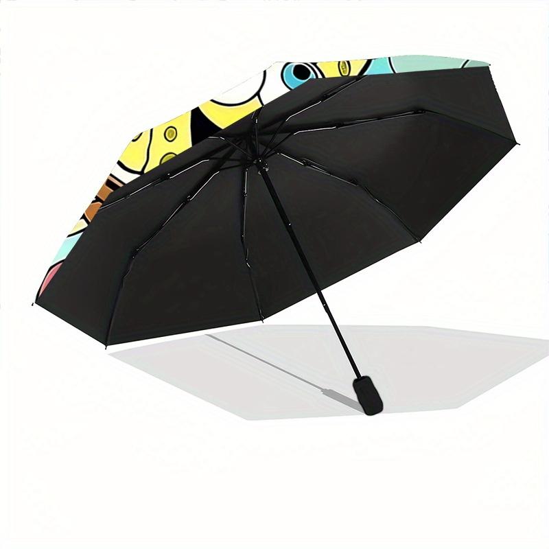 1pc SpongeBob SquarePants Adventure Pattern Automatic Umbrella is Fashionable and Good-Looking, Suitable for Travel and Daily UseZ089