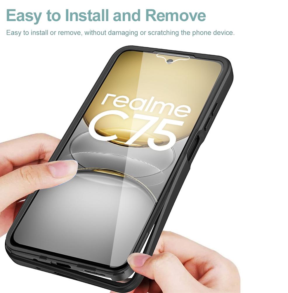 Чехол 360 градусов для Realme C71 C75 C85 14T 8 9 14 15 Pro Plus 5G 6 C21Y C25Y Note 70 Со встроенной защитой экрана Полное покрытие корпуса
