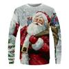 Новые рождественские футболки с 3D-принтом, с рисунком Санта-Клауса, модные, удобные, повседневные, с круглым вырезом, мужские, с длинным рукавом