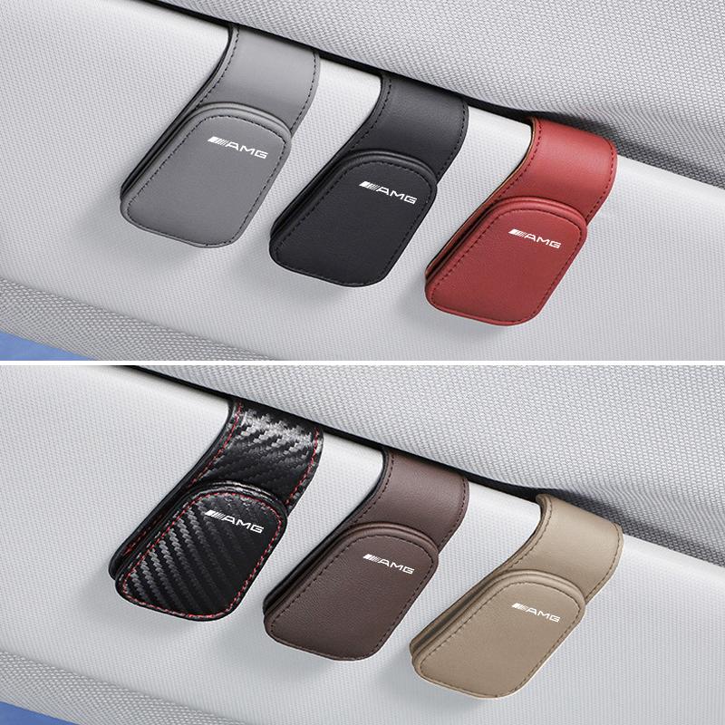 Car Sun Visor Glasses Clip Ticket Card Storage Clamp For Mercedes Benz AMG W203 W205 W206 W211 W220 W212 W201 W222 GLK W221 GLC RM6