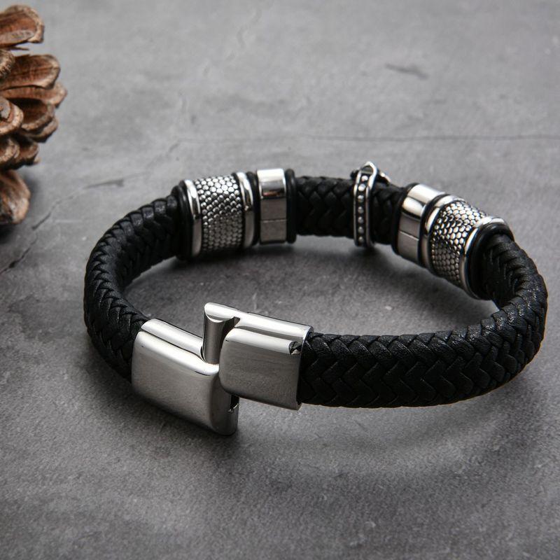 Fashion New arrival Stylish Retro multi-layer leather bracelet Fashion Trendy Men magnetic buckle commemorative gift jewelry bracelet
