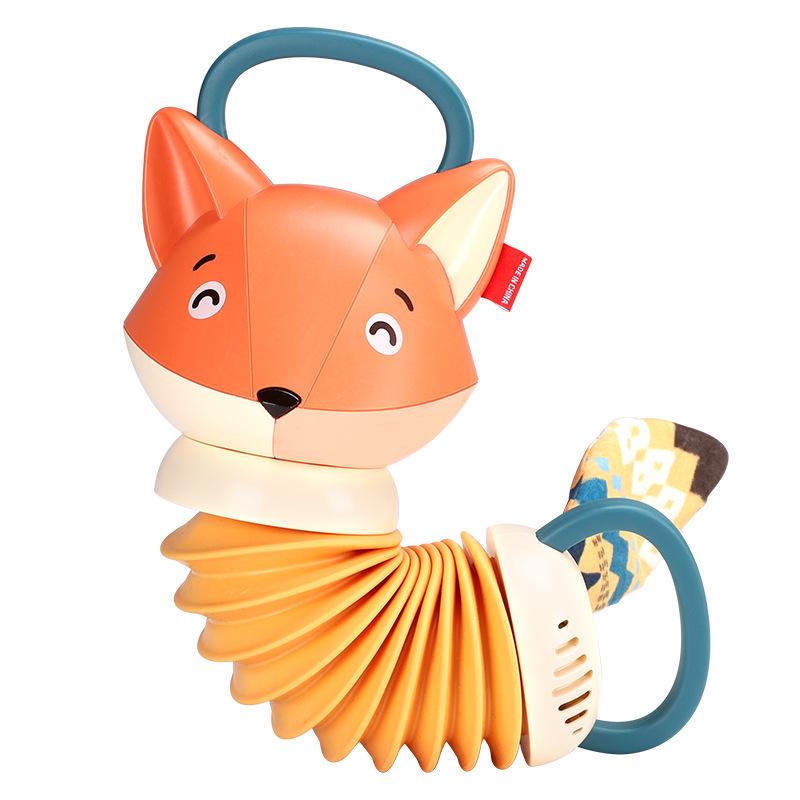 Baby Fox Accordion Rattle Toy for Strollers - Early Education