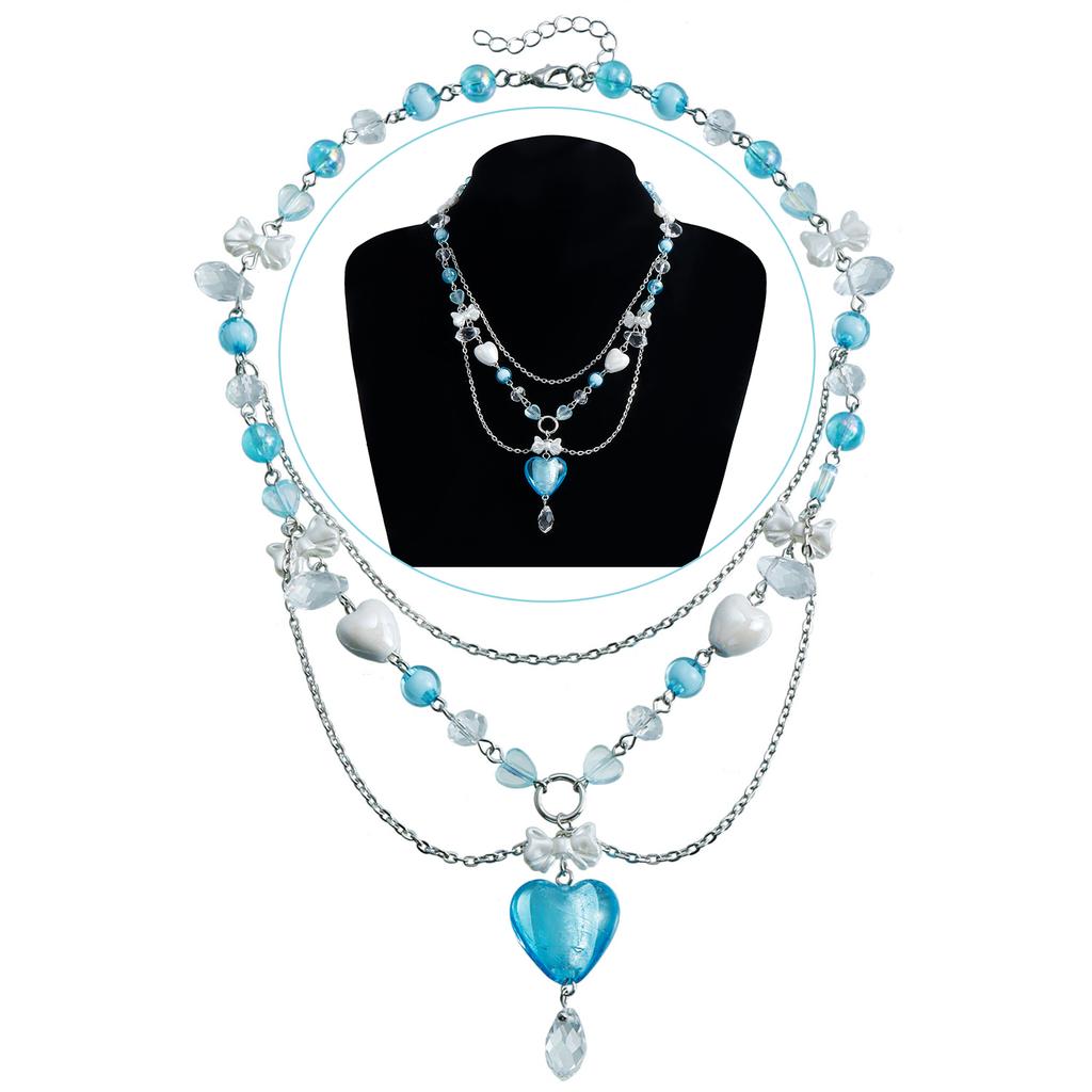 Elegant Multilayer Necklace Heart Pendant Necklace Stylish Neck Jewelry Unique Necklace Perfect Gift for Fashion Lover