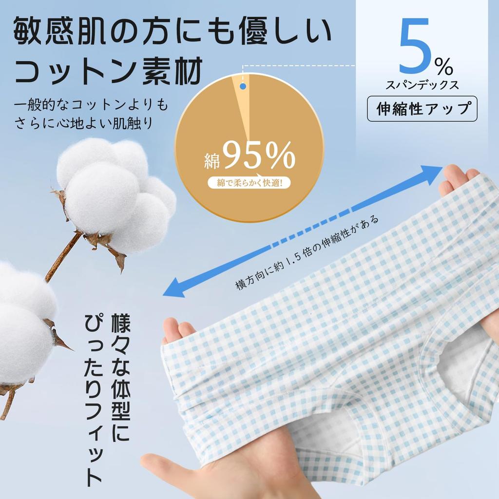 Vehmia Boxer High Waist Organic Cotton Deep Sits Soft To the Perfect for Commuting or Everyday Wear Dark Blue Light Blue Women's (3-Pack) Panties,