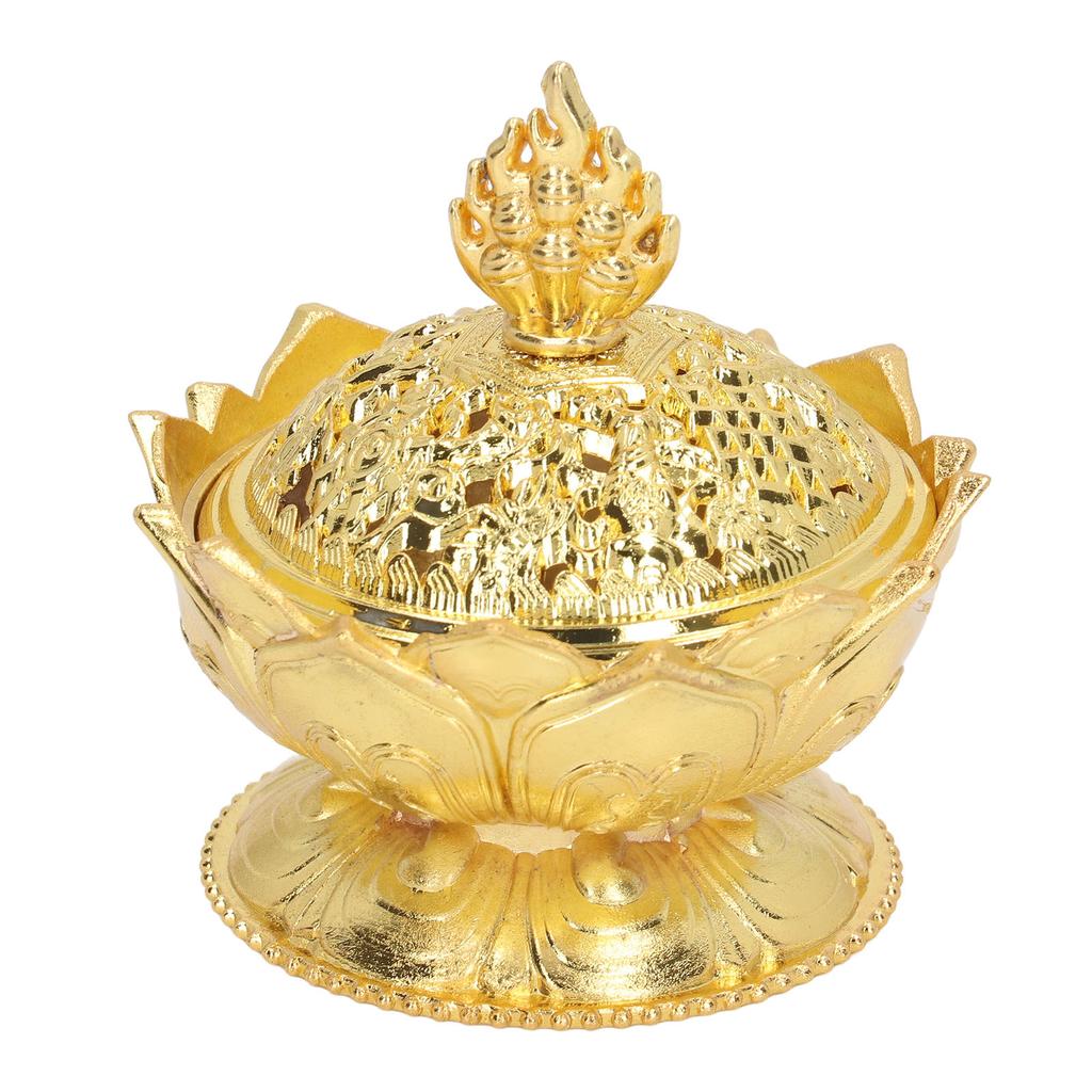 Винтажная подставка для благовоний в виде цветка из сплава для украшения дома, золото