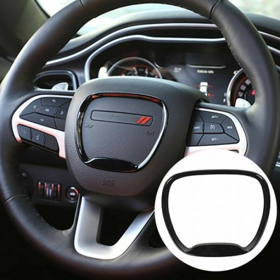 Steering Wheel Trim Ring Cover Decal Sticker for Dodge Challenger 2015+ Black