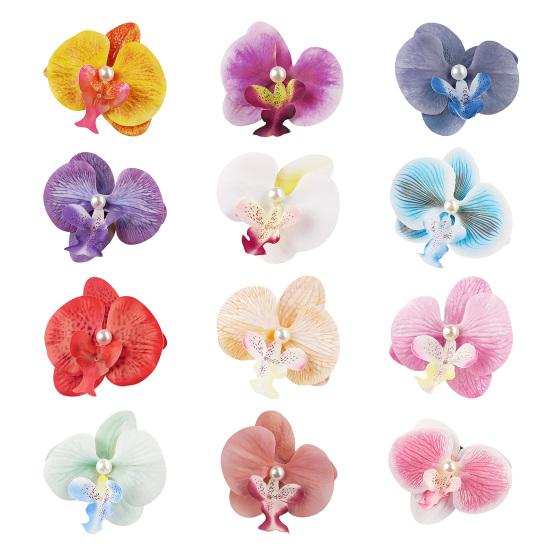 Artificial Moth Orchids Hair Clip Bohemia Hawaiian Faux Pearl Simulated Flower Duckbilled Clamp Hairpin Hair Barrette Women Hair Accessories Headwear