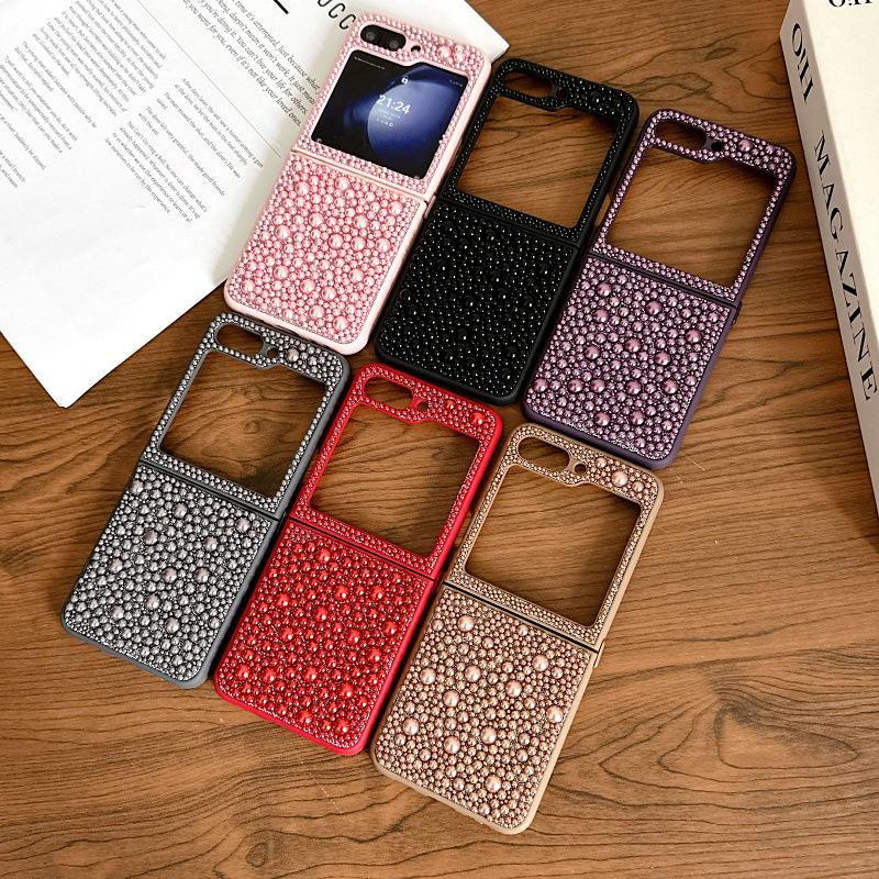 Жемчуг во весь экран Подходит для чехла для мобильного телефона Samsung Zflip5 Galaxy ZFlip6 4 3 Складной защитный чехол