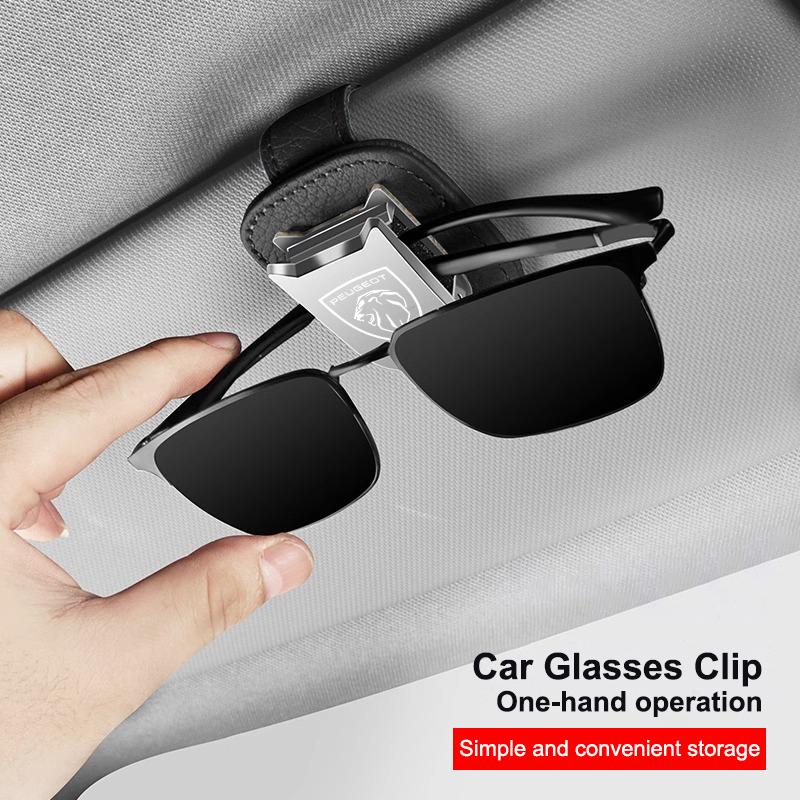 Car Glasses Clip Sun Visor Auto Eyeglasses Holder Cards For Peugeot 408 308 5008 208 2008 3008 Landtrek Rifter 508 108 Valve cap