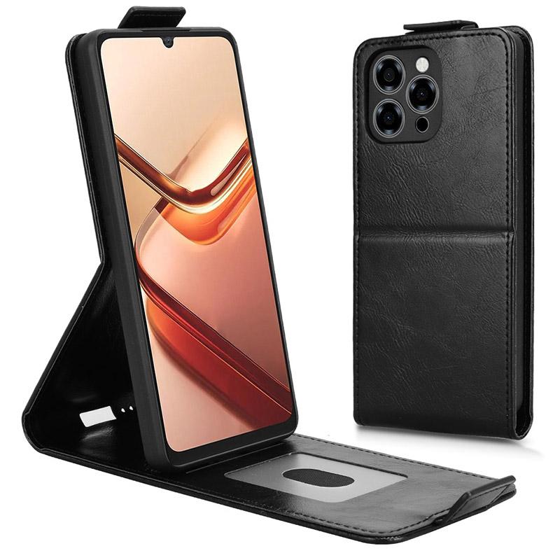 For Doogee Note 58 Pro/Note 58 Stand Case Magnetic Clasp Vertical Flip Leather Phone Cover with Card Holder