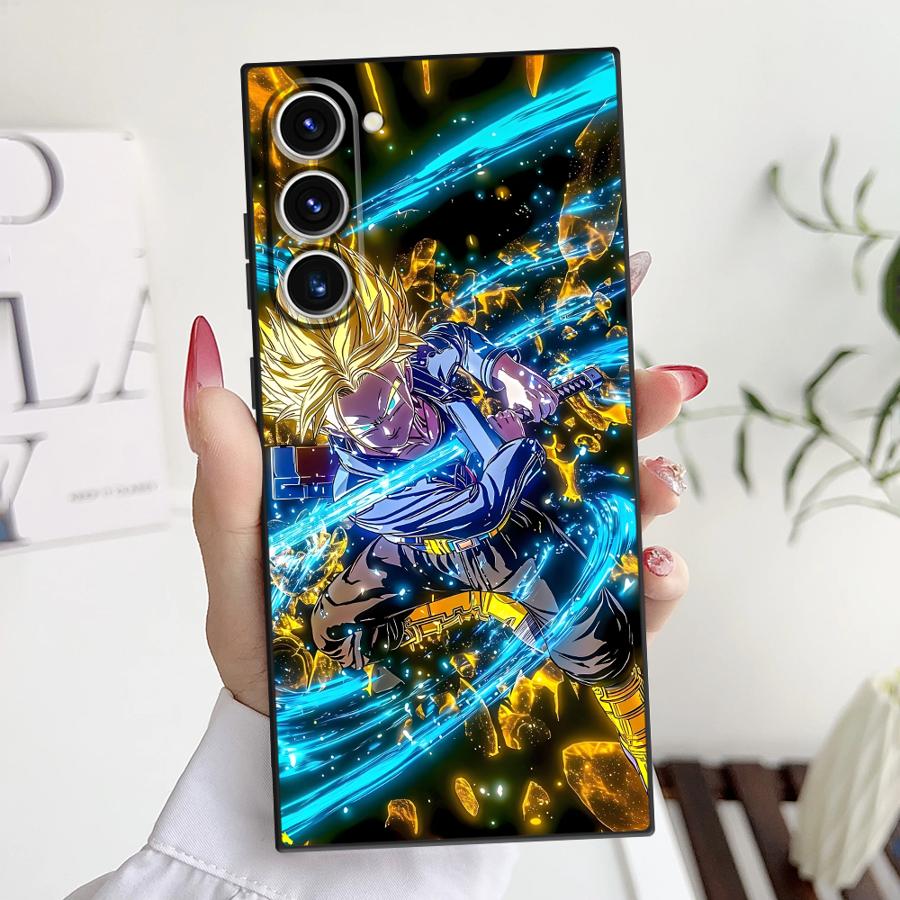 Чехол Dragon Ball Son Goku Vegeta Beerus для Samsung Galaxy S24 Plus S23 Ultra S20 S25 Edge S21 FE Черный Мягкий Чехол для Телефона