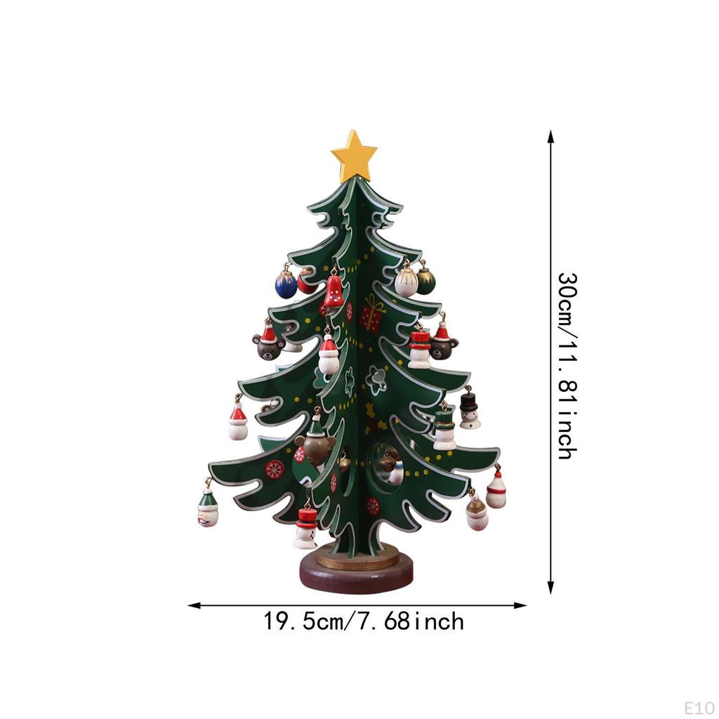Украшение на рождественскую елку своими руками из дерева со звездой Декор для рабочего стола Мини Рождественский стол