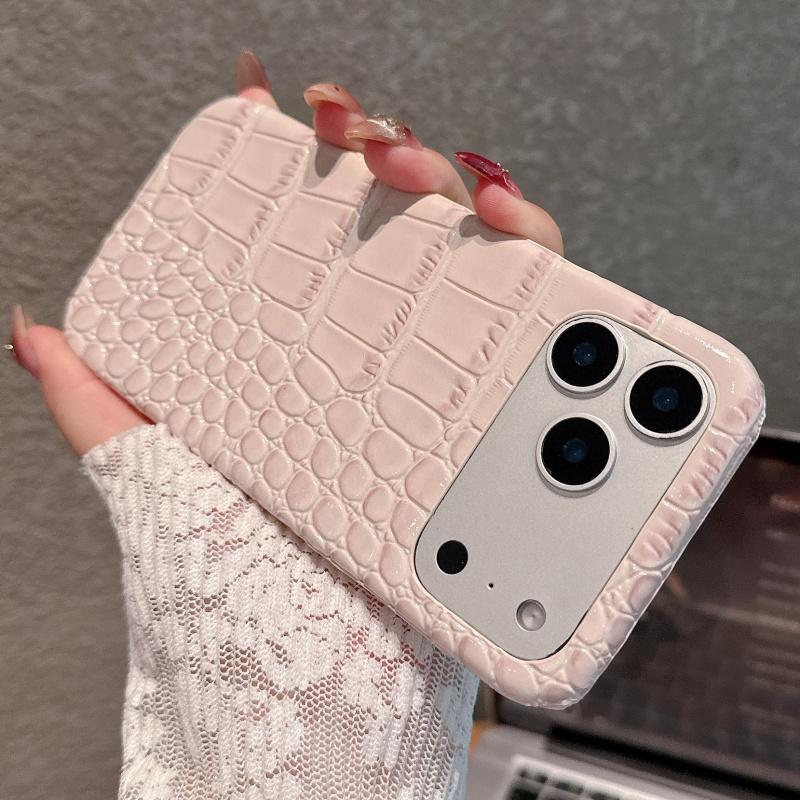 Роскошный ретро яркий глянцевый чехол из кожи крокодила для iPhone 17 Air 16 15 14 13 Plus Pro Max 11 Бизнес противоударный бронированный чехол