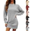 Women's Knitted Long-sleeved Loose Sweater Knitted Dress