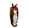 90 см Uma Musume Pretty Derby Daiwa Scarlet Парик для косплея Оранжево-красный парик с челкой Уши-конский хвост Синтетические волосы Термостойкие