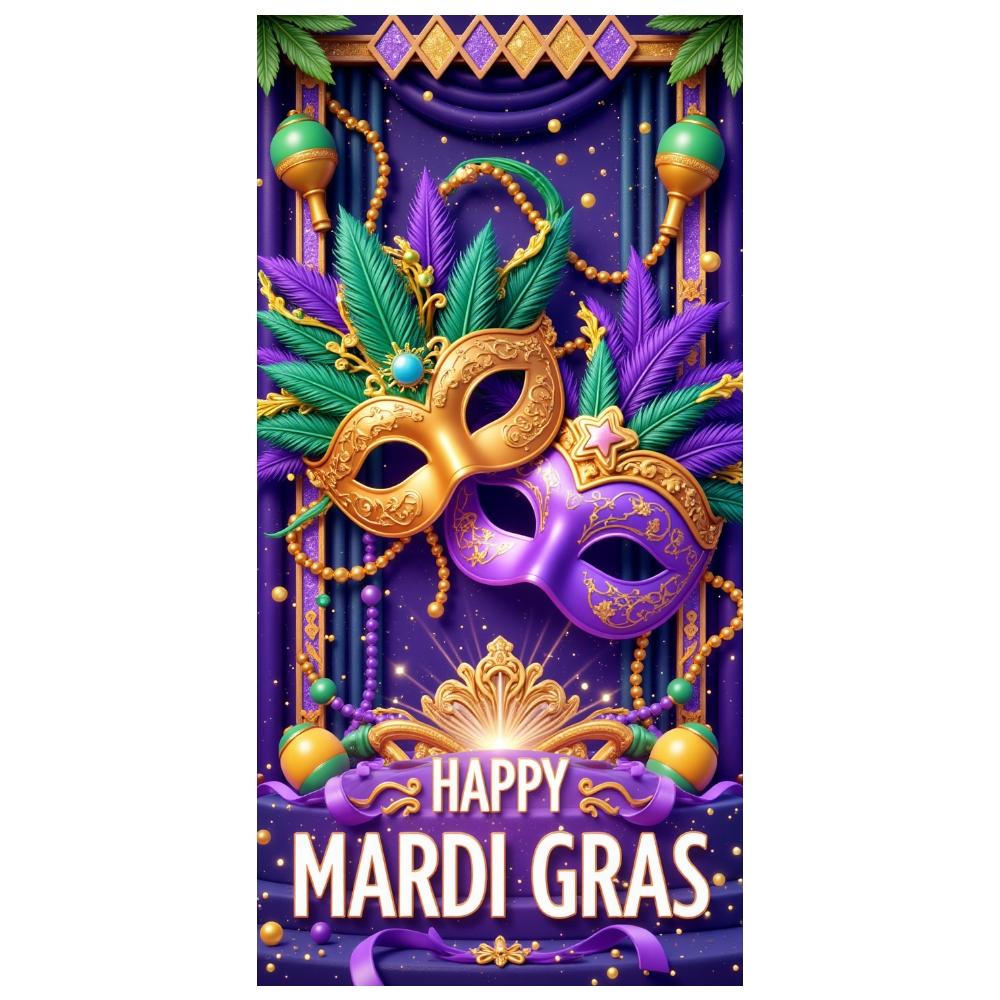 Баннер Mardi Gras Изящная Маска Украшение для Вечеринки Баннер Карнавальный Блестящие Блестки Баннер Mardi Gras Для Фотосессии Фестиваль