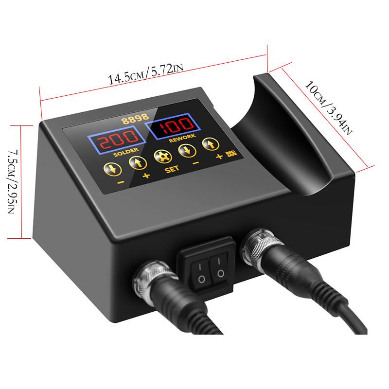 8898 SMD паяльная станция 2 в 1 паяльник с горячим воздухом ЖК-цифровой дисплей сварочная станция BGA PCB IC ремонтный инструмент
