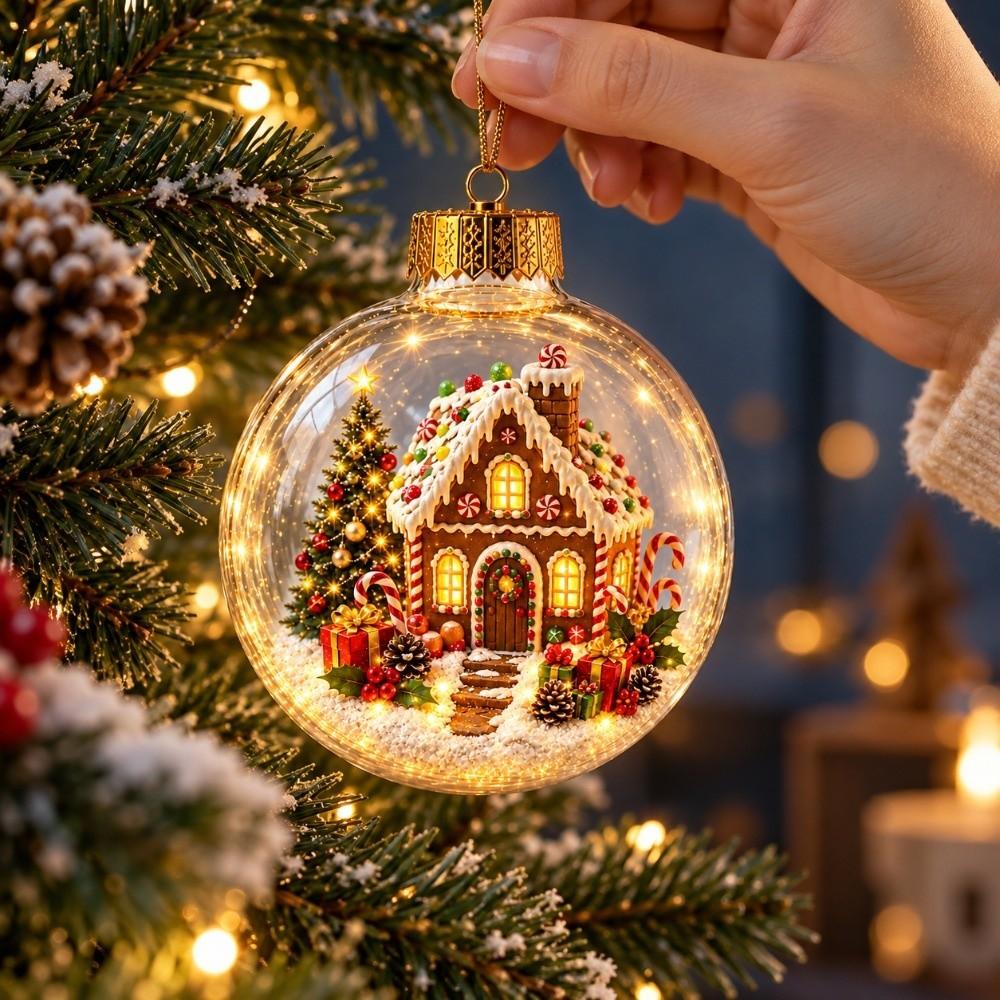 Acrylic Material Hanging Christmas Decoration Santa Claus Pendant Christmas Tree