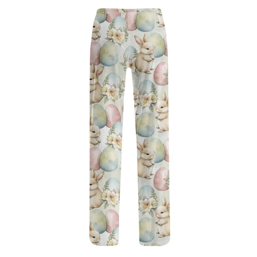 Женские модные свободные повседневные брюки с пасхальным принтом