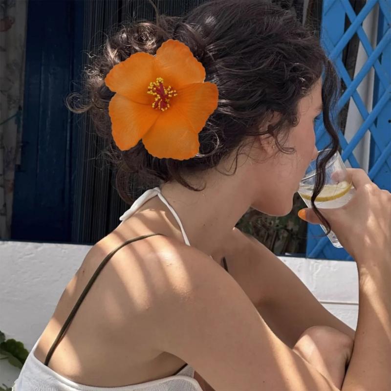 Pack Of 3 Flower Hair Clip For Women Slip Resistant Plumeria Plan Party Wedding Hair Styling