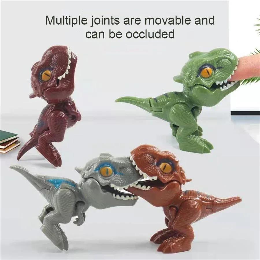 20-1PCS Finger Dinosaur Tricky Tyrannosaurus Finger-biting Dinosaurs Movable Joints Hand Doll Prop Dino Toys for Children Gifts