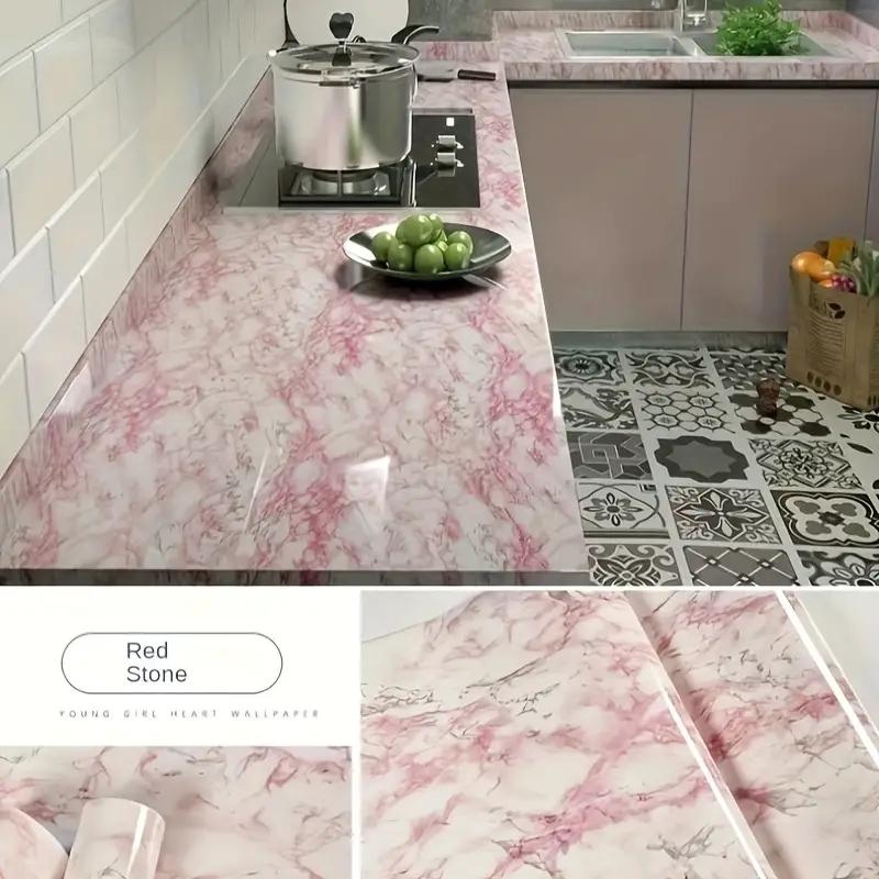 Самоклеящиеся обои под мрамор - Прочные, водонепроницаемые и легко снимаемые - Идеально подходят для самостоятельной переделки комнаты и мебели в Лив