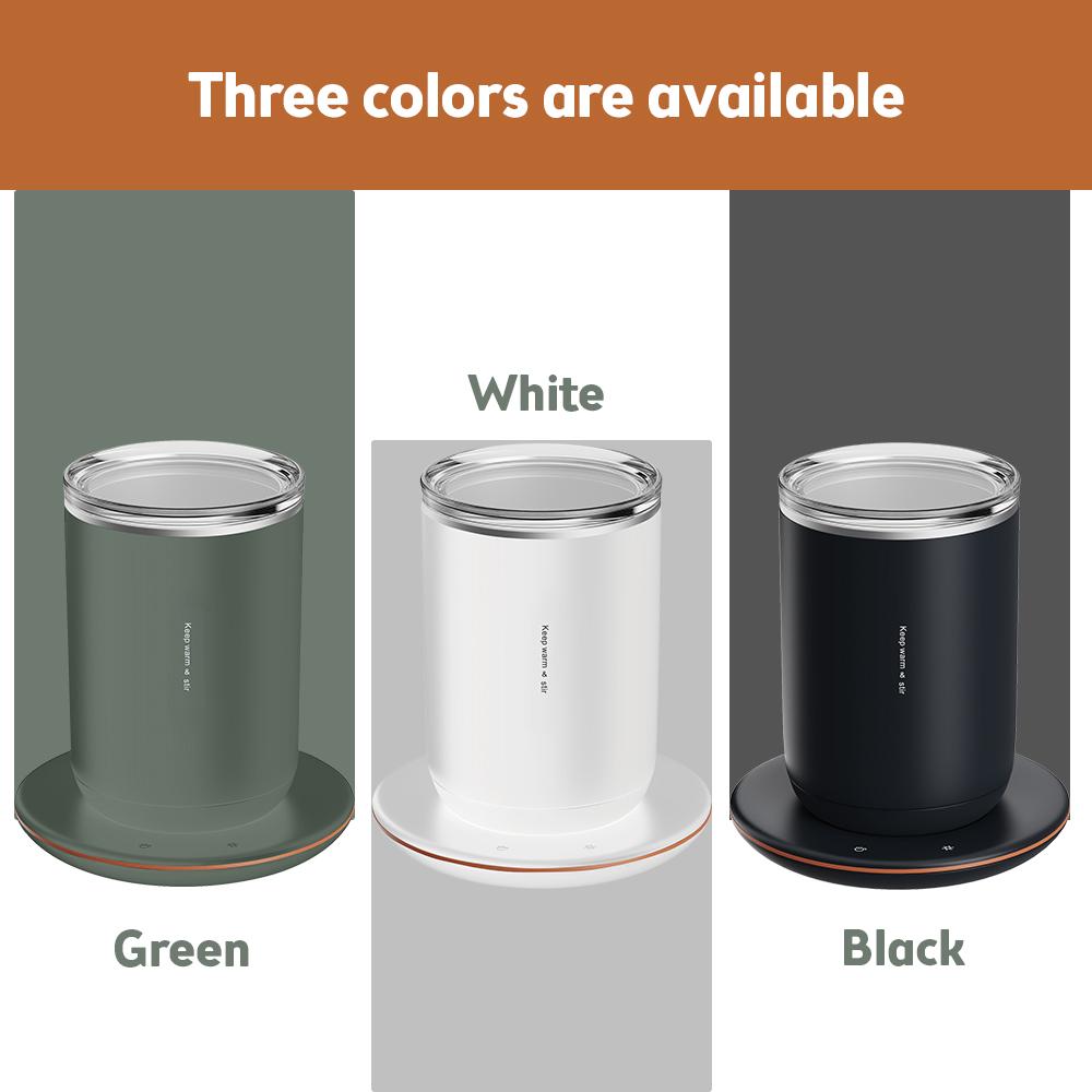 2 In 1 Self Stirring Coffee Mug 55 Celsius /131 Fahrenheit Constant Temperature Cup Warmer 10W Magnetic Self Stirring