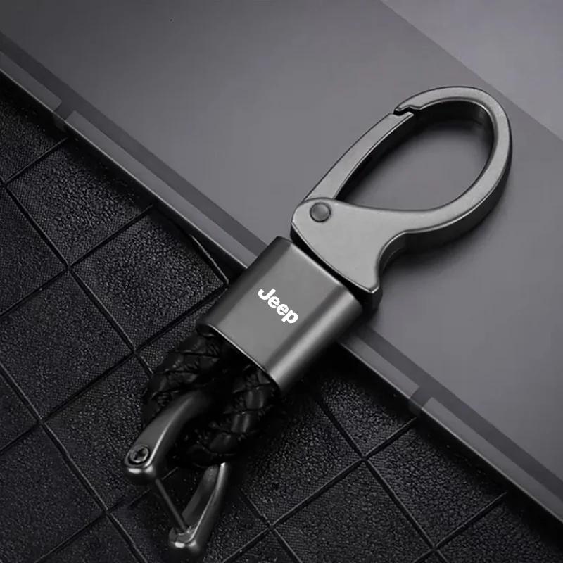 Для Jeep кожаный металлический брелок для ключей автомобиля Кольцо для ключей автомобиля В подарок Для Jeep Grand Wrangler JL JK Renegade Compass Gladiator Cherokee P