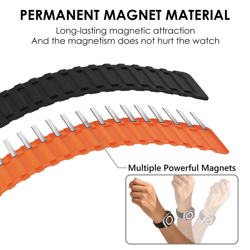 Magnetic Strap for Apple Watch Band Ultra 2 49mm 44mm 40mm 45mm 38mm 41mm 42mm Silicone Bracelet iWatch Series 9 8 7 6 Se bands