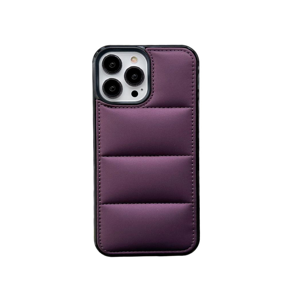 Applicable To IPhone16Promax Mobile Phone Case Solid Color Cotton-filled Down Jacket Apple 1511 Couple 13