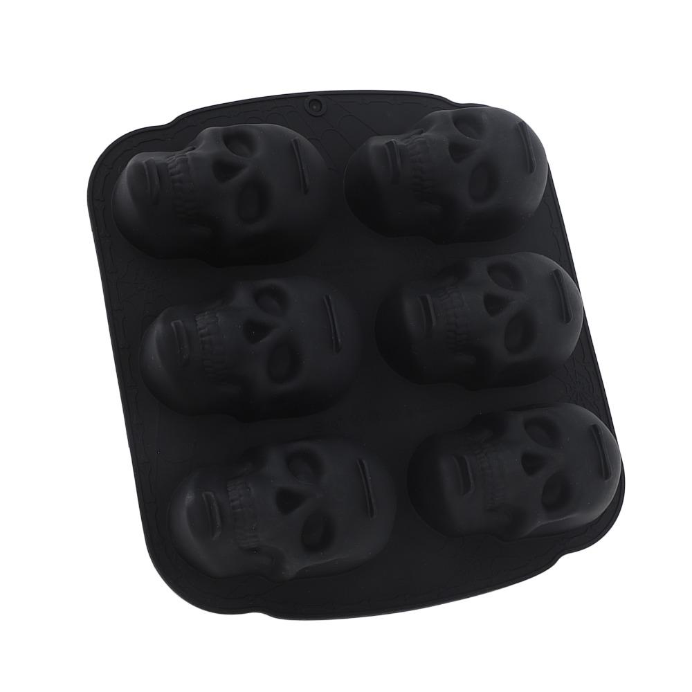 Elasticity Skeleton Head Cake Mold Food Grade Silicone Skull Baking Mold Skull Cake Pan  Halloween