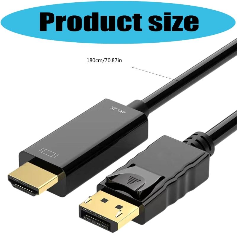 Кабель-адаптер DisplayPort на HDTV 6 футов 4K UHD с позолоченными разъемами для игровых компьютерных установок