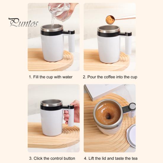 Магнитная саморазмешивающаяся кофейная кружка 400 мл, электрическая кружка для помешивания с крышкой, автоматическая кружка для смешивания кофе, молока, чая, изолированная бутылка из нержавеющей стали