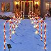 5Pcs Candy Cane Solar Lights Christmas Decorations Outdoor with 2 Lighting Modes Waterproof Garden Lights for Christmas Patio Yard Walkway
