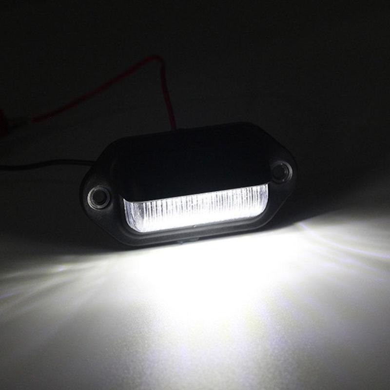 1/2/3pcs 12V 6LEDs Car Truck License Plate Light Truck RV Trailer Waterproof Tail Light Side Lamp Car License Plate Bulb License Plate Lights 2