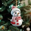 5 Pcs Christmas Snowman Ornament 2D Flat Acrylic Snowman Hanging Decoration Cartoon Snowman Pendant