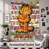 Wall Hanging Tapestry With Custom Name & Text, Garfield Decorative Tapestry For Bedroom
