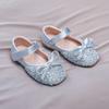 Роскошные туфли для девочки Стразы Шикарные Детские кожаные туфли Весна Осень Бантик Детская мода Принцесса Повседневные Вечерние Балетки