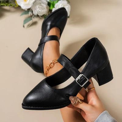 Модные Элегантные Туфли-Лодочки на Высоком Каблуке, Обувь Мэри Джейн, Большой Размер 42, Черные, Красные, Белые, Женские, На Каблуке, Для Танцев, Вечеринки, Свадьбы, Классические