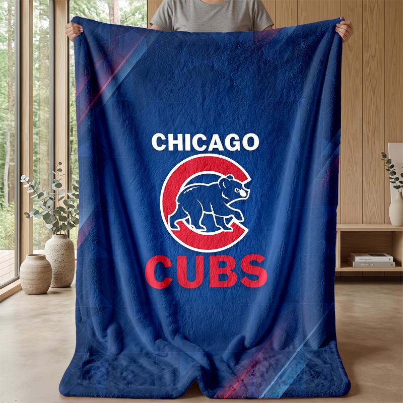 Chicago Cubs Flannel Fleece Blanket Cozy Warm Throw Blanket For Couch Bed Travel All Season Use