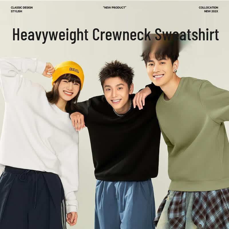 GENIOLAMODE Men's Heavyweight Graphic Crewneck Sweatshirt