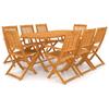 Day and Night - Day and Night Folding Garden Dining Table 9 Pieces Made of Solid Acacia Wood
